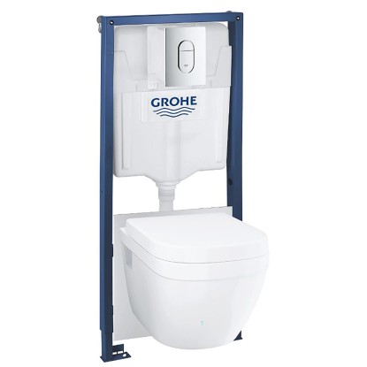 Grohe Zestaw podtynkowy EURO 5in1 z deską wolnoopadającą i przyciskiem chrom Grohe Zestaw podtynkowy EURO 5in1 z deską wolnoopadającą i przyciskiem chrom