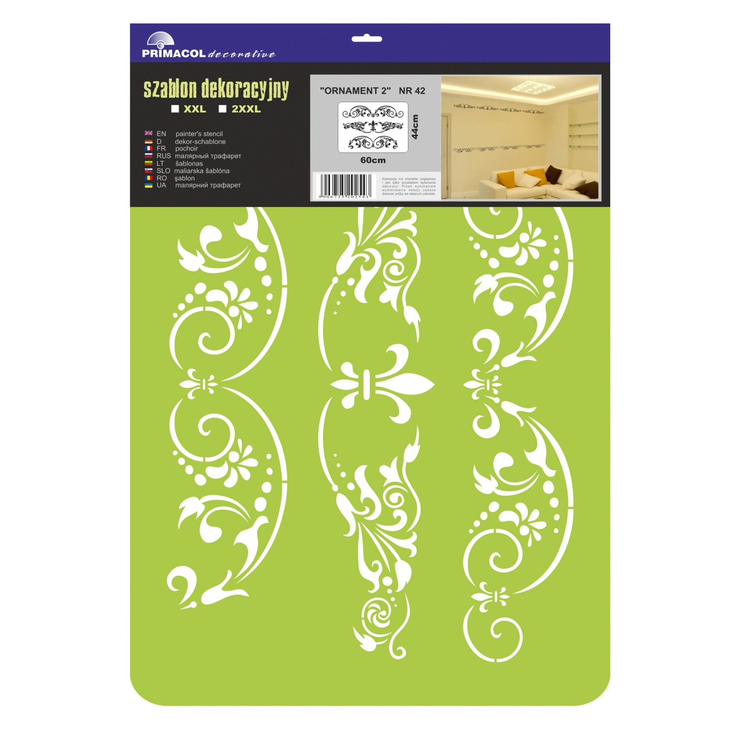Primacol Szablon dekoracyjny XXL nr 42 Ornament 2 Primacol Szablon dekoracyjny XXL nr 42 Ornament 2