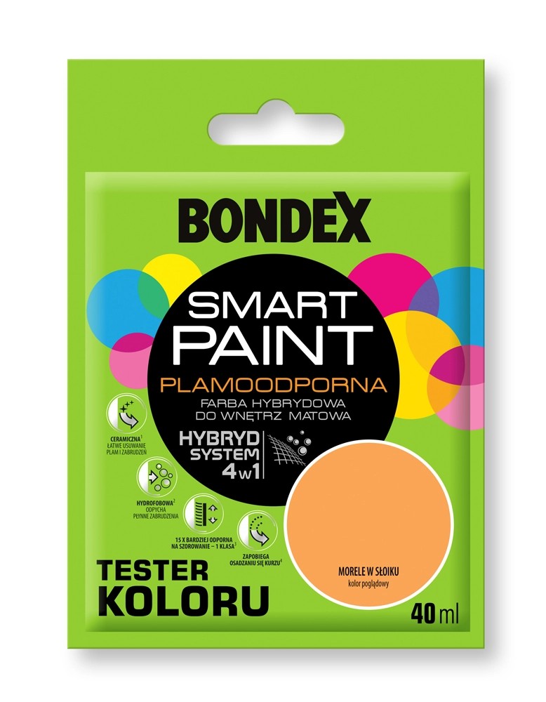 Bondex Tester koloru Smart Paint morele w słoiku 40 ml Bondex Tester koloru Smart Paint morele w słoiku 40 ml