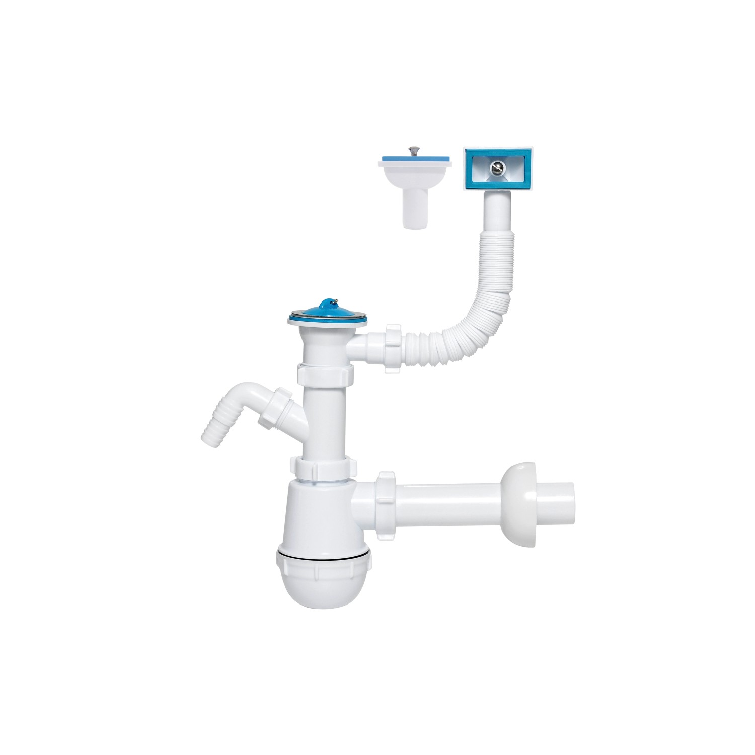 Tycner Syfon zlewozmywakowy butelkowy 70 mm z przelewem prostokątnym, 1 1/2 x 40 Tycner Syfon zlewozmywakowy butelkowy 70 mm z przelewem prostokątnym, 1 1/2 x 40