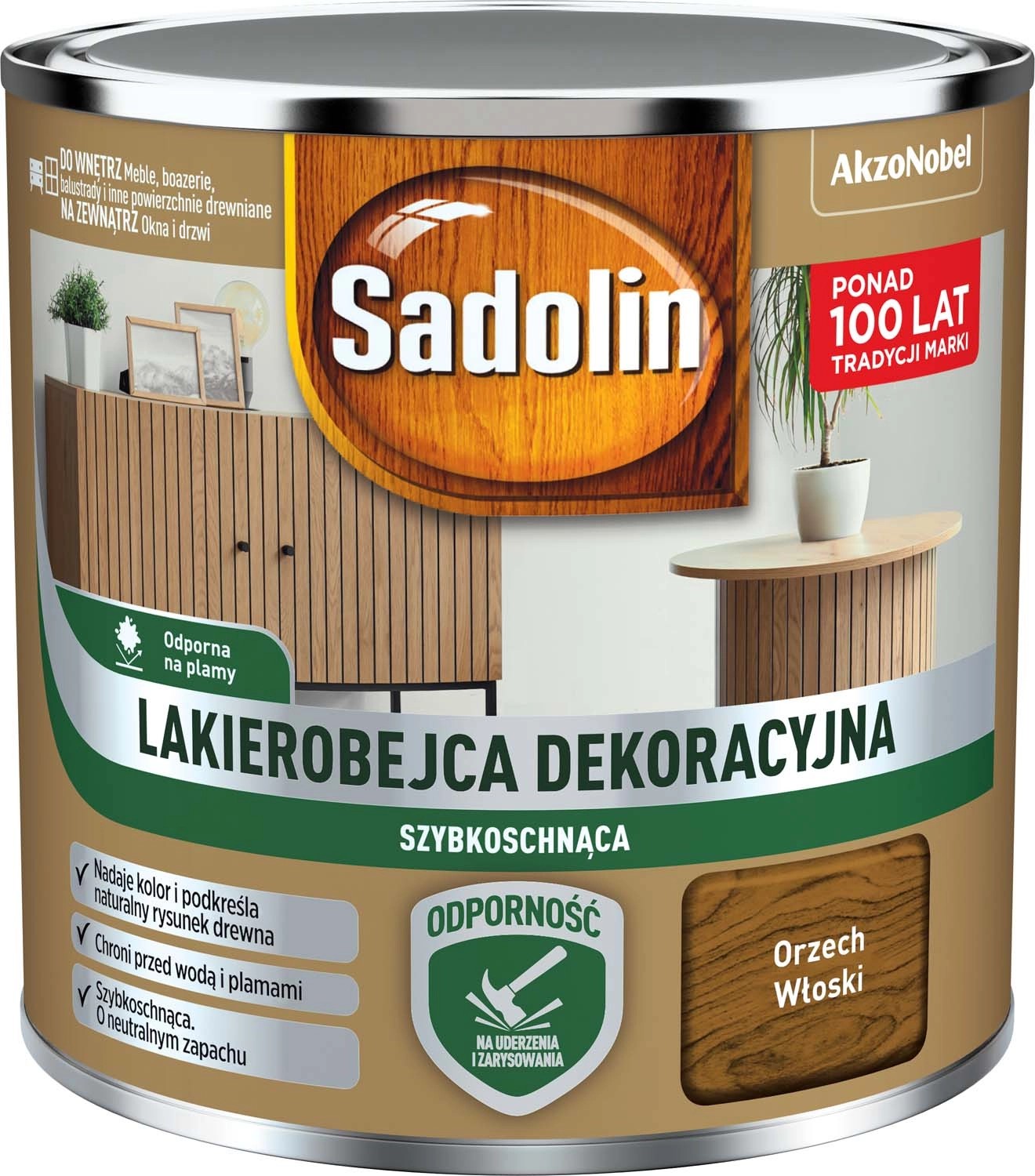 Sadolin Lakierobejca dekoracyjna orzech włoski 0,2l Sadolin Lakierobejca dekoracyjna orzech włoski 0,2l