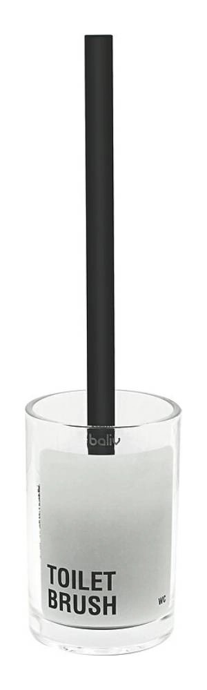 Baliv Szczotka WC ze szklanym pojemnikiem z czarnym napisem Baliv Szczotka WC ze szklanym pojemnikiem z czarnym napisem