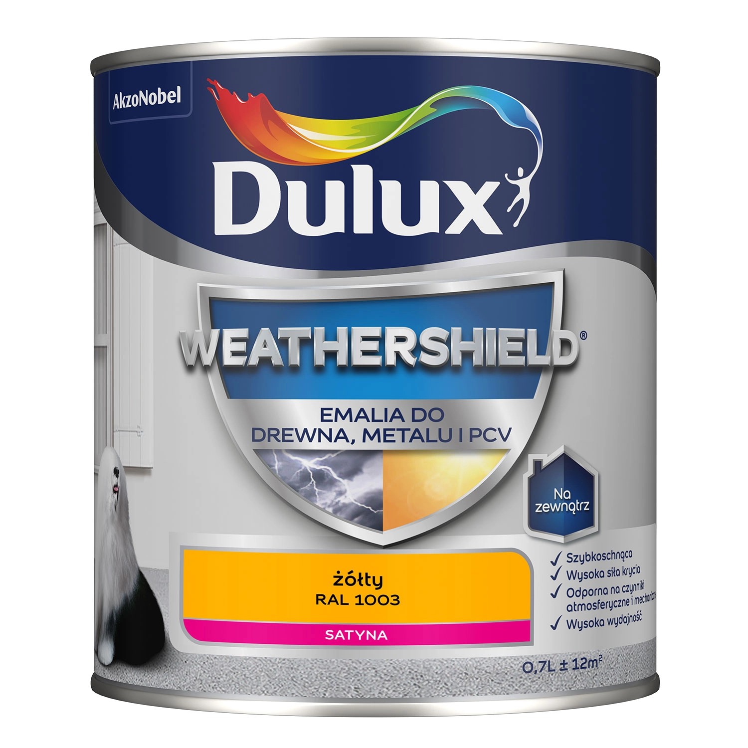 Dulux Emalia Weathershield żółty 1003 - 0,7L Dulux Emalia Weathershield żółty 1003 - 0,7L