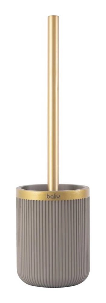 Baliv Szczotka WC z pojemnikiem złoto-szarym Baliv Szczotka WC z pojemnikiem złoto-szarym