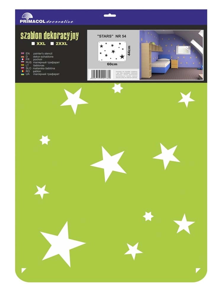 Primacol Szablon dekoracyjny XXL nr 54 Stars Primacol Szablon dekoracyjny XXL nr 54 Stars