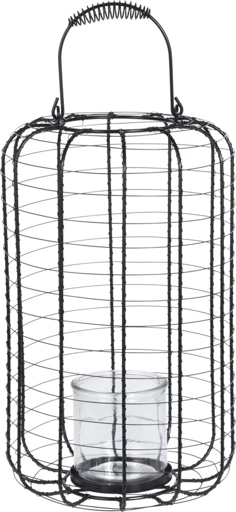 Lampion FIN z wkładem metal czarny 23 cm x 37 cm Lampion FIN z wkładem metal czarny 23 cm x 37 cm