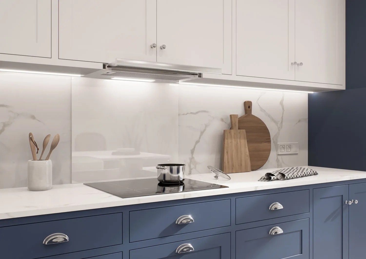 Panel kuchenny szklany biały - 70 x 60 cm Panel kuchenny szklany biały - 70 x 60 cm