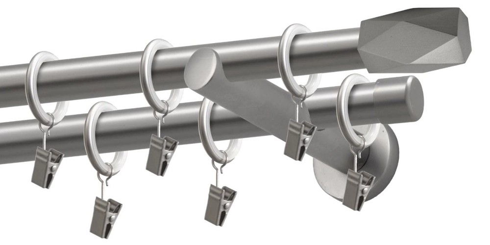 Karnisz HEX podwójny 19 mm satyna 200 cm Karnisz HEX podwójny 19 mm satyna 200 cm