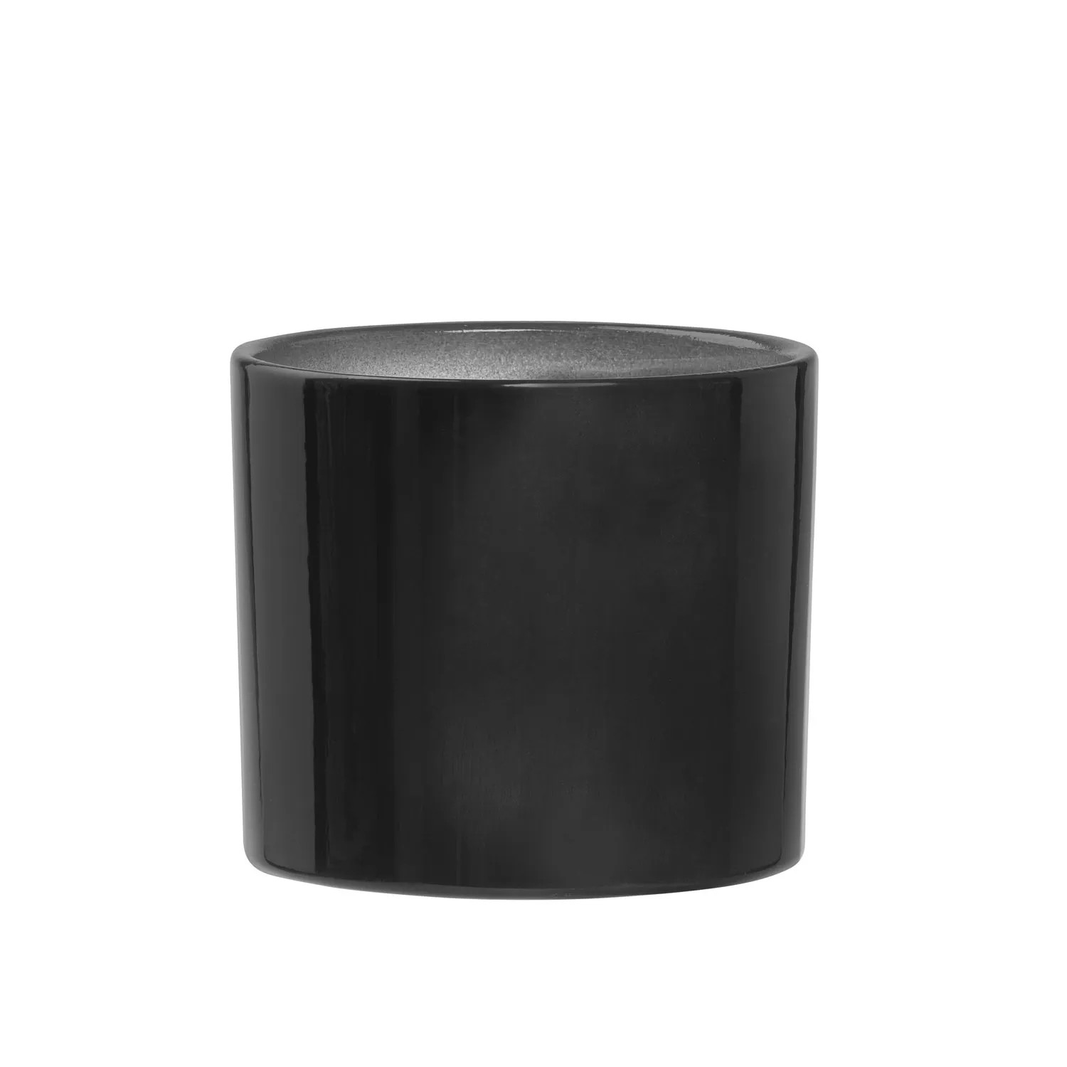 Doniczka z podstawką Walec grafit połysk - 16 cm Doniczka z podstawką Walec grafit połysk - 16 cm