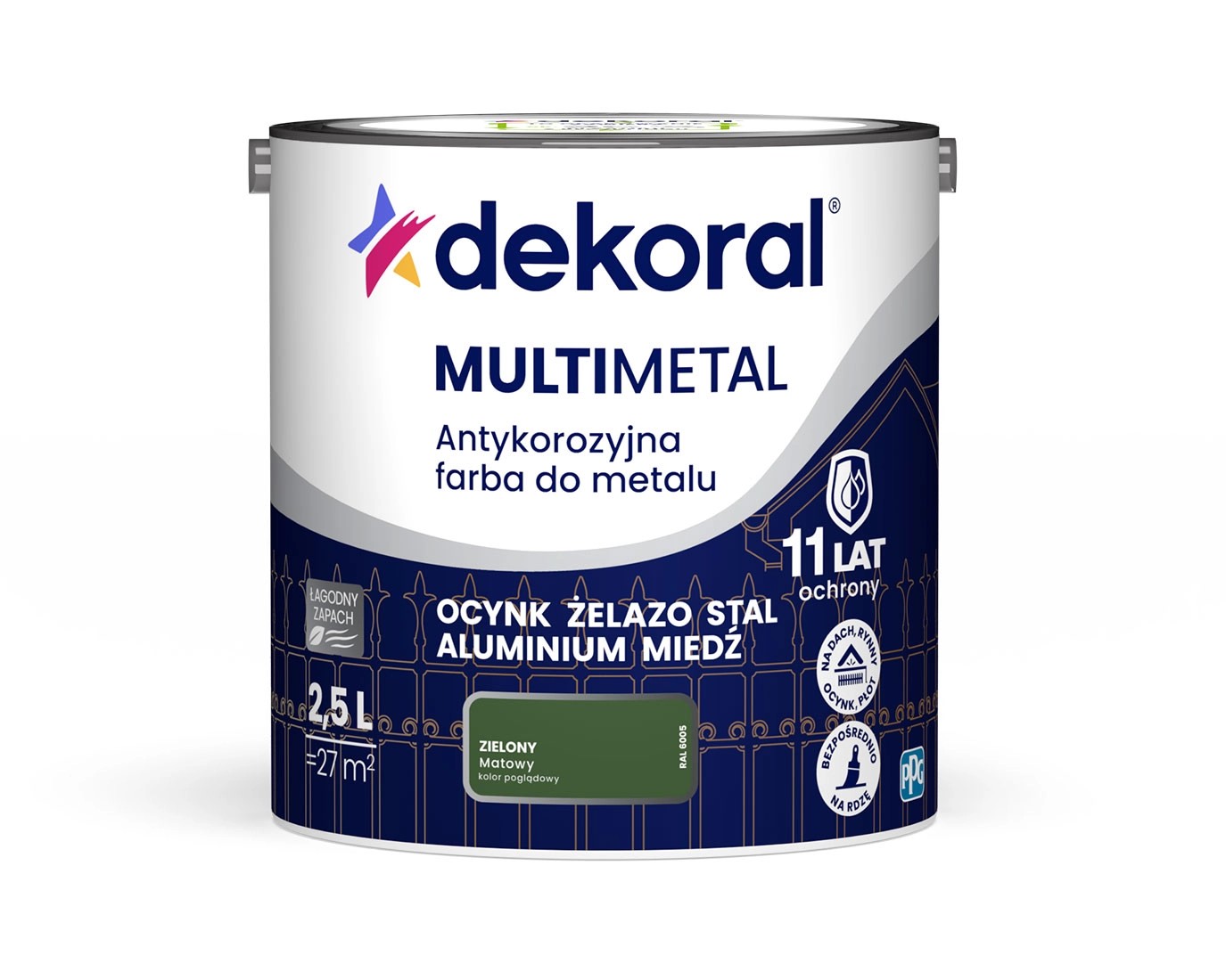 Dekoral Farba antykorozyjna Multimetal zielona 2,5L Dekoral Farba antykorozyjna Multimetal zielona 2,5L