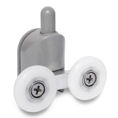 Rolki do drzwi kabiny podwójne dolne szare 2,3 cm 2 szt Rolki do drzwi kabiny podwójne dolne szare 2,3 cm 2 szt