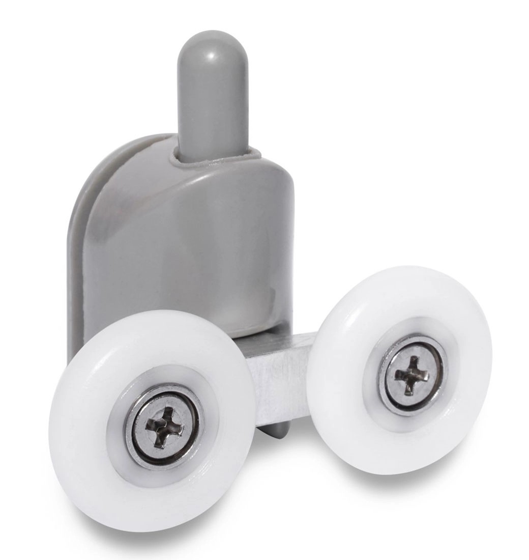 Rolki do drzwi kabiny podwójne dolne szare 2,3 cm 2 szt Rolki do drzwi kabiny podwójne dolne szare 2,3 cm 2 szt