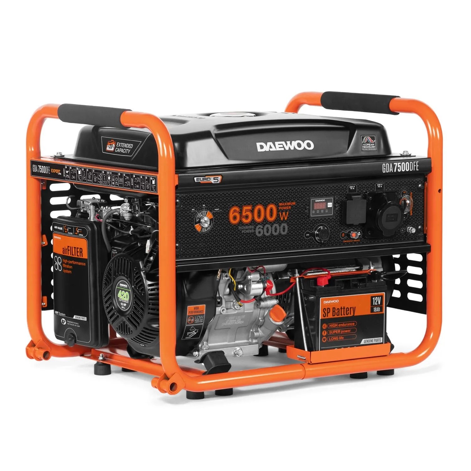 DAEWOO Agregat prądotwórczy dwupaliwowy GDA 7500DFE 6500W DAEWOO Agregat prądotwórczy dwupaliwowy GDA 7500DFE 6500W
