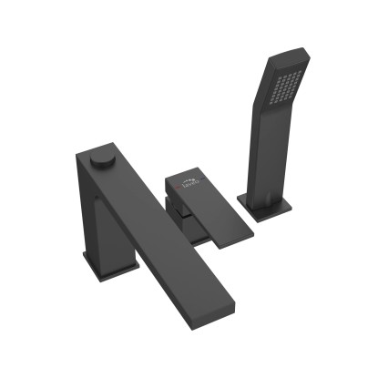 Laveo Bateria Kvadrato 3-otworowa czarny Laveo Bateria Kvadrato 3-otworowa czarny