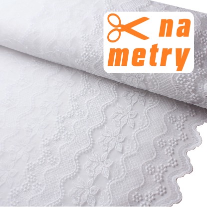 Woal haftowany Felipa biały 160 cm Woal haftowany Felipa biały 160 cm