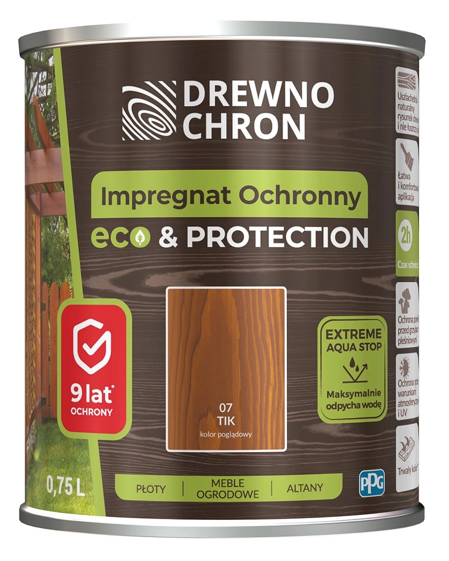 Drewnochron Impregnat ochronny Eco & Protection tik 0,75L Drewnochron Impregnat ochronny Eco & Protection tik 0,75L