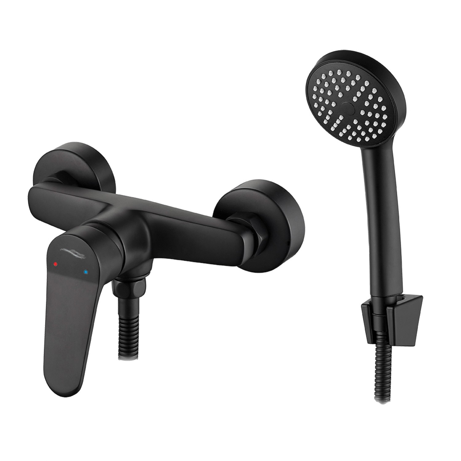 Kuchinox Bateria natryskowa ścienna z zestaw natryskowy Atez czarna Kuchinox Bateria natryskowa ścienna z zestaw natryskowy Atez czarna