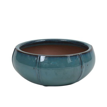 Donica Rib szkliwiona morski błękit - 54x22 cm Donica Rib szkliwiona morski błękit - 54x22 cm