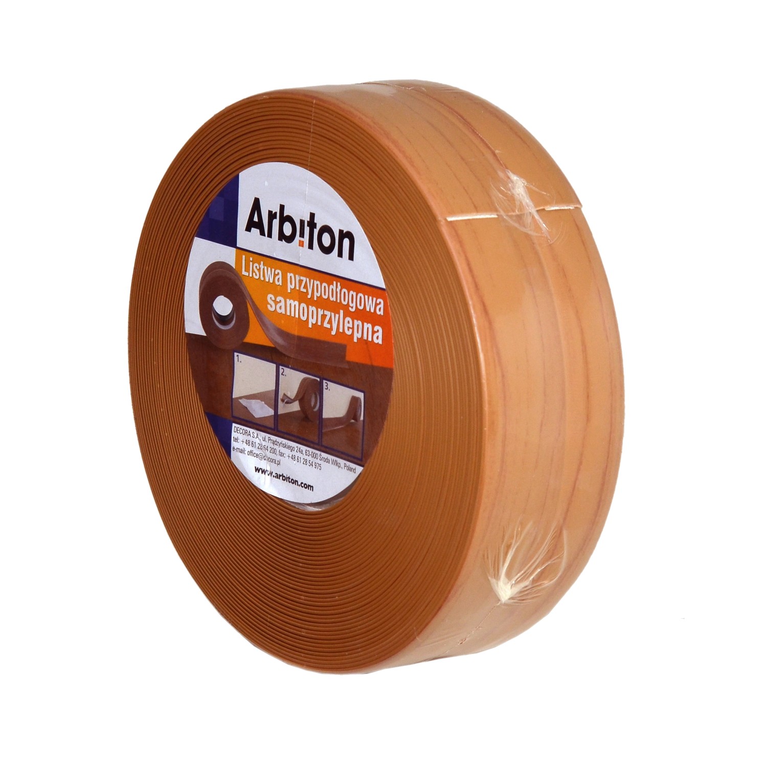 Arbiton Listwa przypodłogowa samoprzylepna PCV, czereśnia, 5m. Arbiton Listwa przypodłogowa samoprzylepna PCV, czereśnia, 5m.