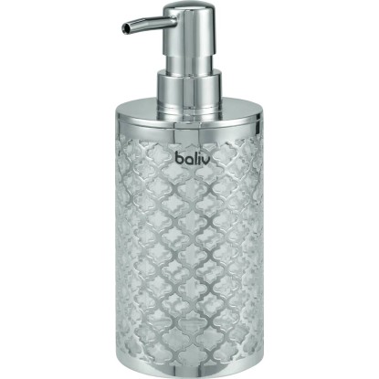 Baliv Dozownik do mydła transparentny z wzorem chrom Baliv Dozownik do mydła transparentny z wzorem chrom