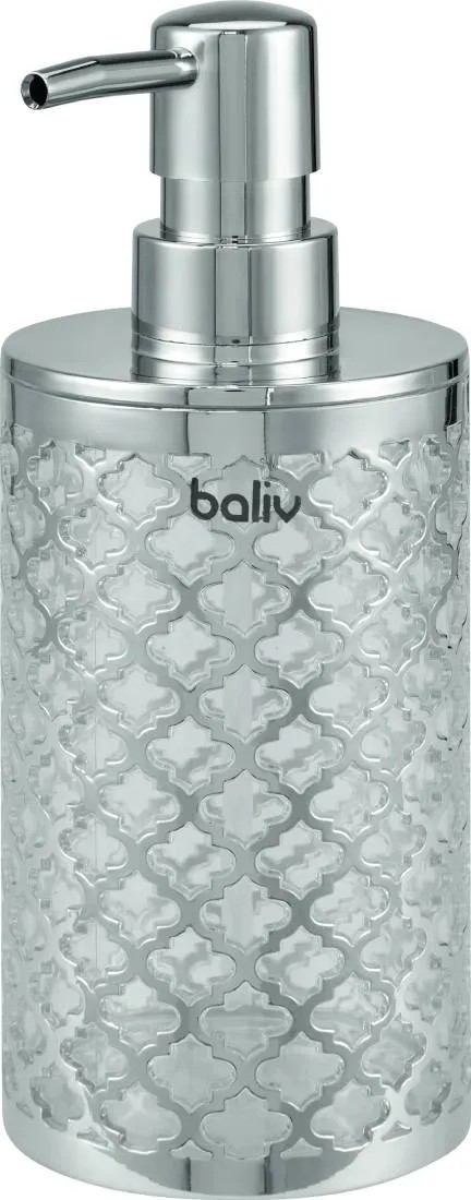 Baliv Dozownik do mydła transparentny z wzorem chrom Baliv Dozownik do mydła transparentny z wzorem chrom