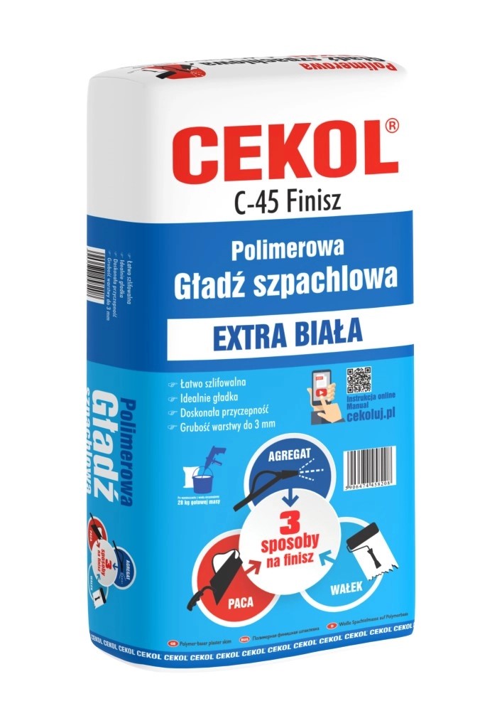 Cekol Polimerowa gładź szpachlowa C 45 Finisz 20 kg kupuj w OBI