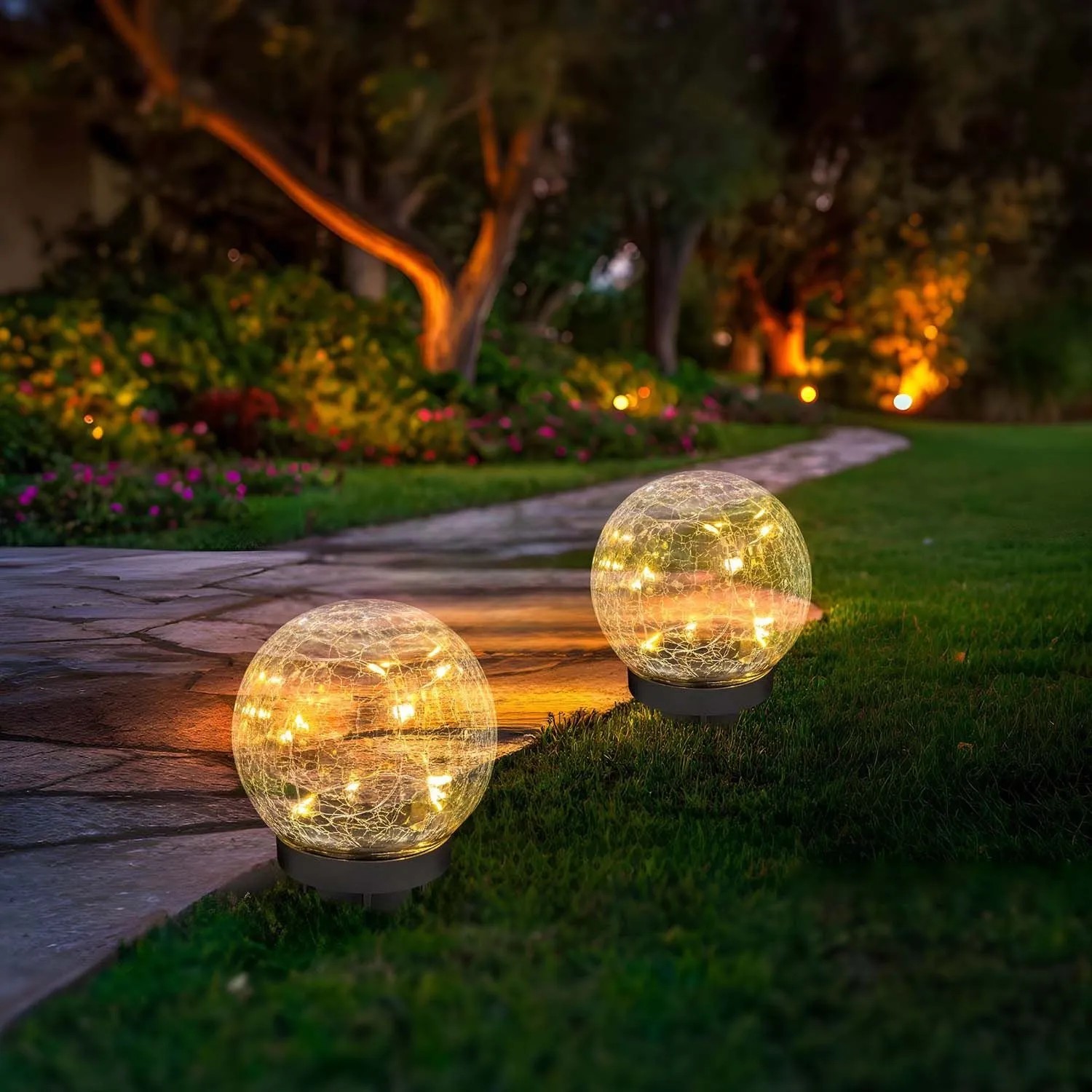 4iQ Zestaw 10 lampek solarnych wbijanych RYSKA 15xLED