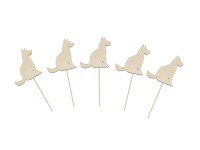 Piesek drewniany na piku 7x3 cm - 5 szt.