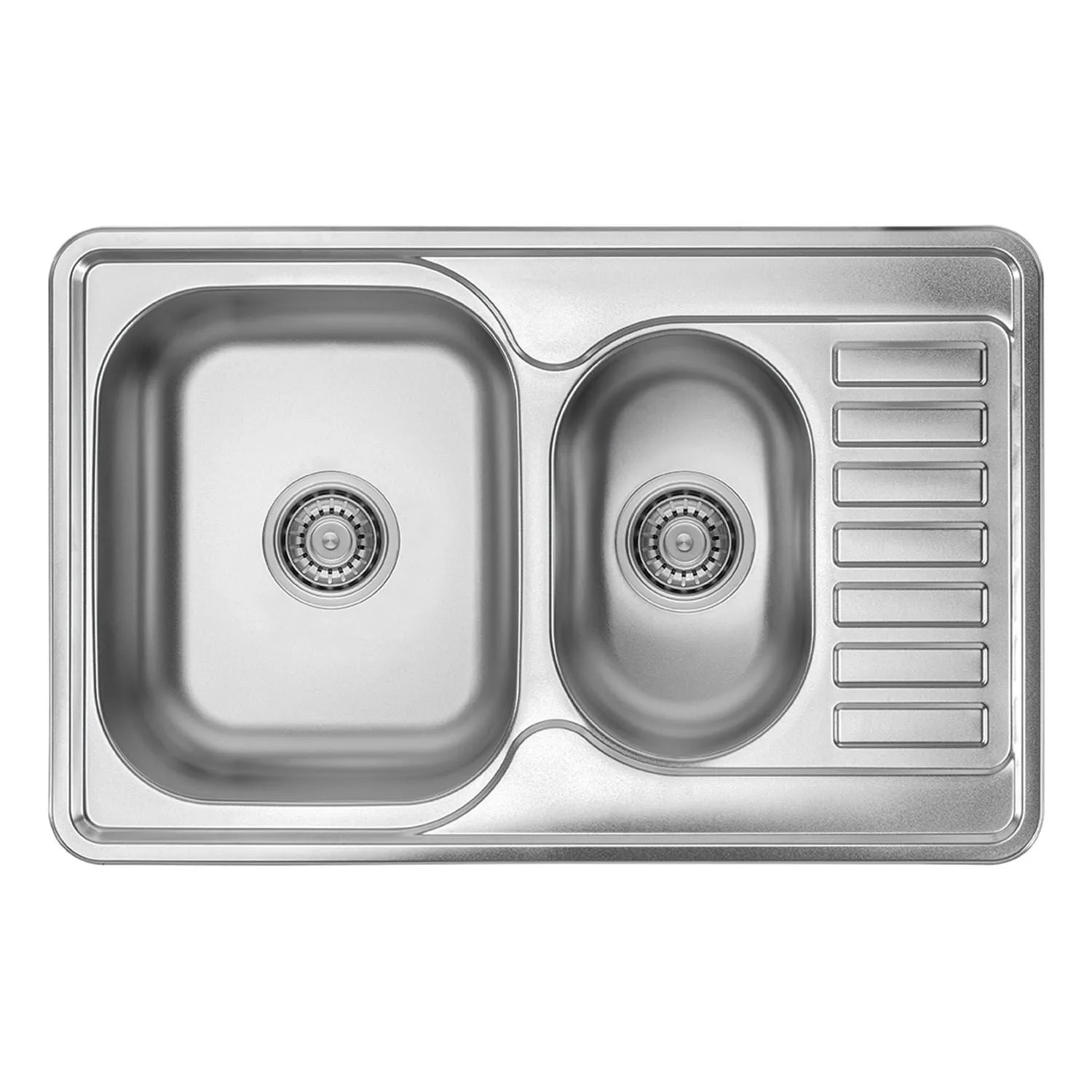 Kuchinox Zlewozmywak wpuszczany JUNAK 1-kom. z ociekaczem gładki - 50 x 78 cm