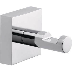 Chromowany haczyk na ręczniki Tesa Ekkro o nowoczesnym, kwadratowym designie do montażu na ścianie.