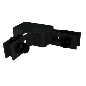 Akcesoria do ogrodzeń t.b.t., metalowy uchwyt ze śrubami.