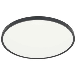 Czarna lampa sufitowa LED Plafony, okrągły kształt.