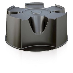 Czarna podstawa Waterform z tworzywa pochodzącego z recyklingu do beczek na deszczówkę, Ø 51,2 cm, wysokość 23 cm.