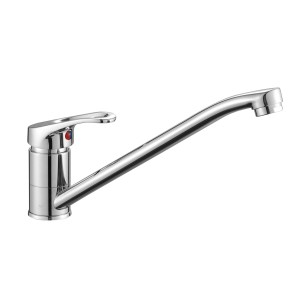 Błyszcząca bateria jednouchwytowa do kuchni.