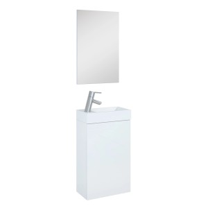 Maximus Efi szafka umywalkowa, 40 cm, biała, z umywalką i lustrem. Idealna do małych łazienek.