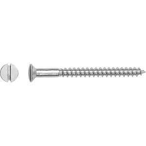 Wkręt do drewna z łbem stożkowym 5x60 mm z rowkiem, ocynkowany, 10 sztuk.