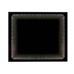 Lampa t.b.t. z prostokątną ramą i efektem świetlnym.