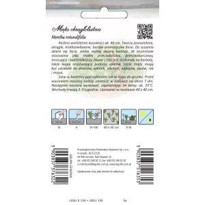 Opakowanie nasion mięty okrągłolistnej: wieloletnie, aromatyczne zioła do ogrodu i na balkon.