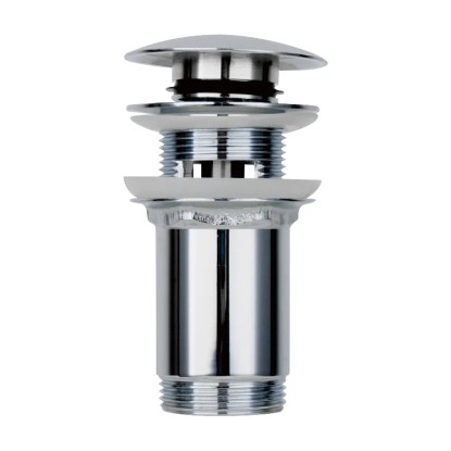 Korek klik-klak do umywalki z przelewem z długą tuleją chrom