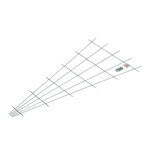 Zielona kratka wachlarzowa, 150x75 cm, do zazieleniania ścian jako pomoc do wspinaczki z materiałem montażowym.