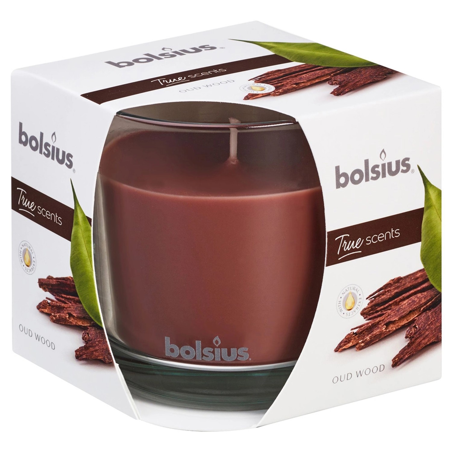Bolsius Świeca zapachowa w szkle 95x95 mm True Scents Drzewo Agarowe