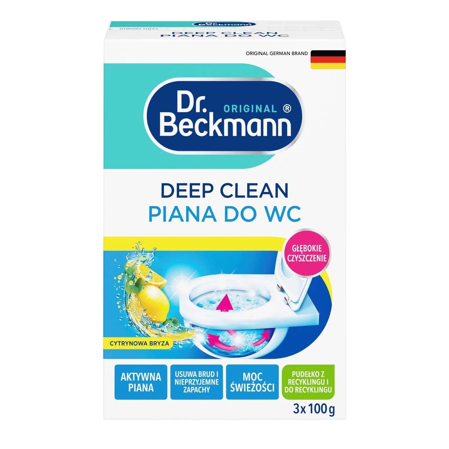 Dr. Beckmann Deep clean piana do WC 3 x 100 g