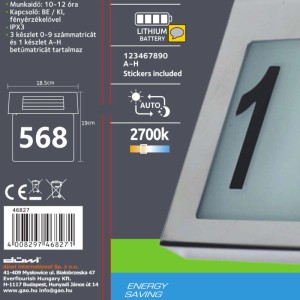 Düwi Solarny numer posesji BROY CHROME 2700K 5lm chrom