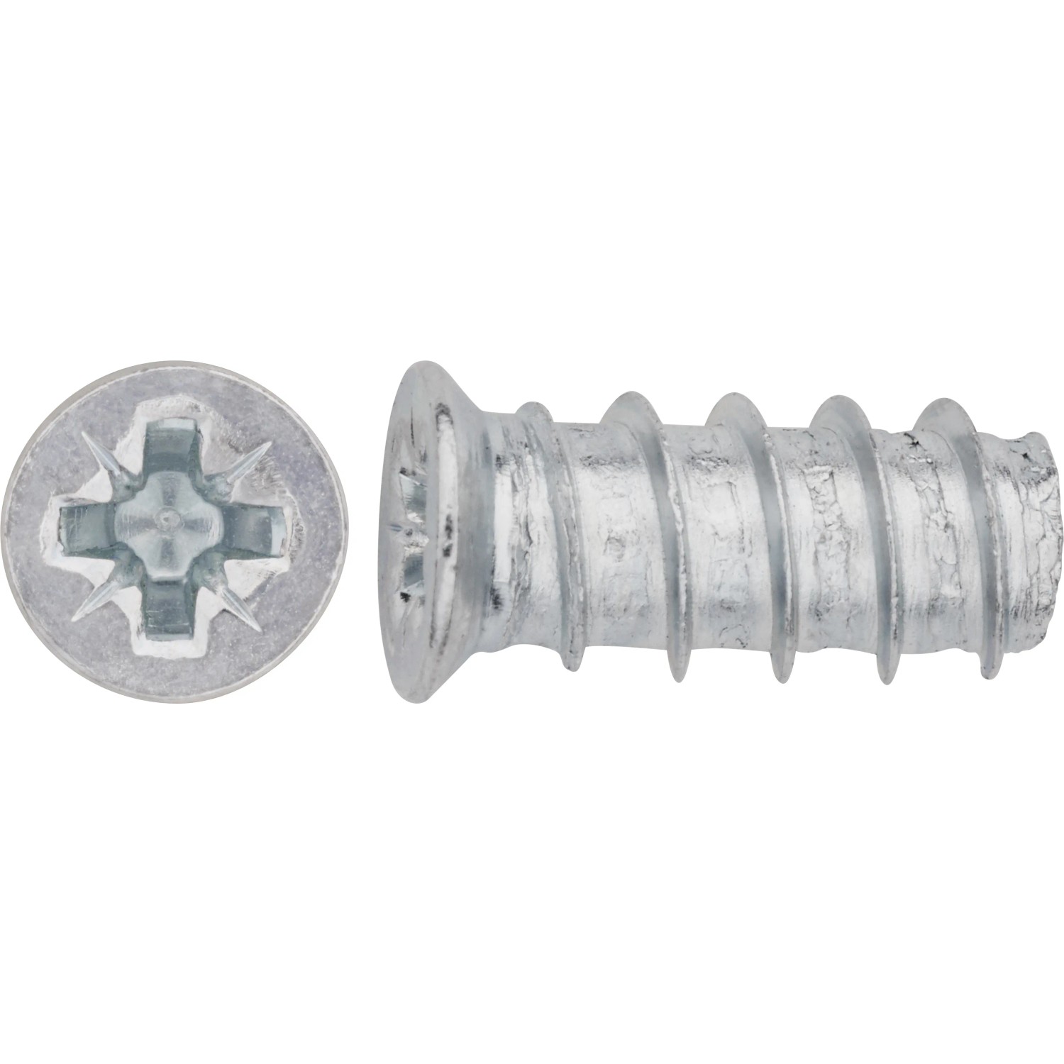 Wkręt meblowy z łbem płaskim, napęd PZ, Ø 6x13 mm, ocynkowany, do połączeń drewnianych.