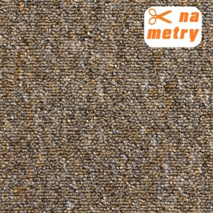 Zbliżenie tekstury wykładziny dywanowej t.b.t. w odcieniach brązu i beżu.