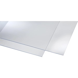 Przezroczyste szkło hobbystyczne 0,2 cm, 50x25 cm, idealne do projektów rękodzielniczych i jako plastikowe pokrycie dachowe.