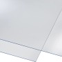 Przezroczyste szkło hobbystyczne 0,2 cm, 50x25 cm, idealne do projektów rękodzielniczych i jako plastikowe pokrycie dachowe.