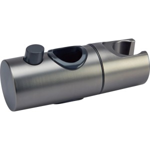 Zbliżenie uchwytu głowicy prysznicowej z zestawu prysznicowego baliv DBS-70.180, metaliczny szary.