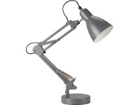 Lampka biurkowa metal 1xE14 10W 30x13x50cm szara