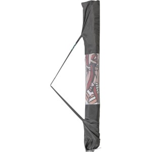 Parasol balkonowy t.b.t. zapakowany w szarą torbę.
